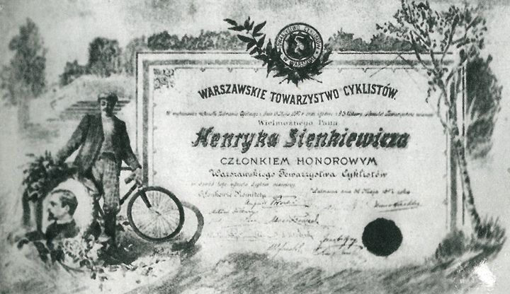 Dyplom Henryka Sienkiewicza – członek honorowy.